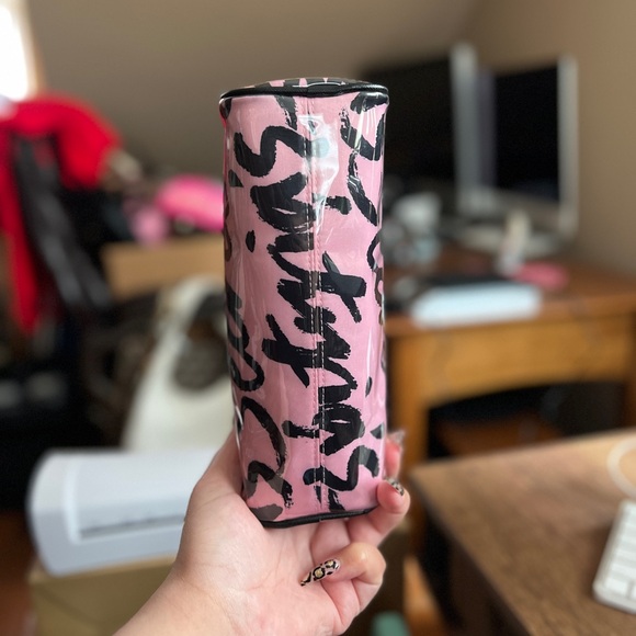 VICTORIA'S SECRET LARGE PINK SIGNATURE LOGO BEAUTY COSMETIC TRAVEL CASE BAG - Picture 11 of 13